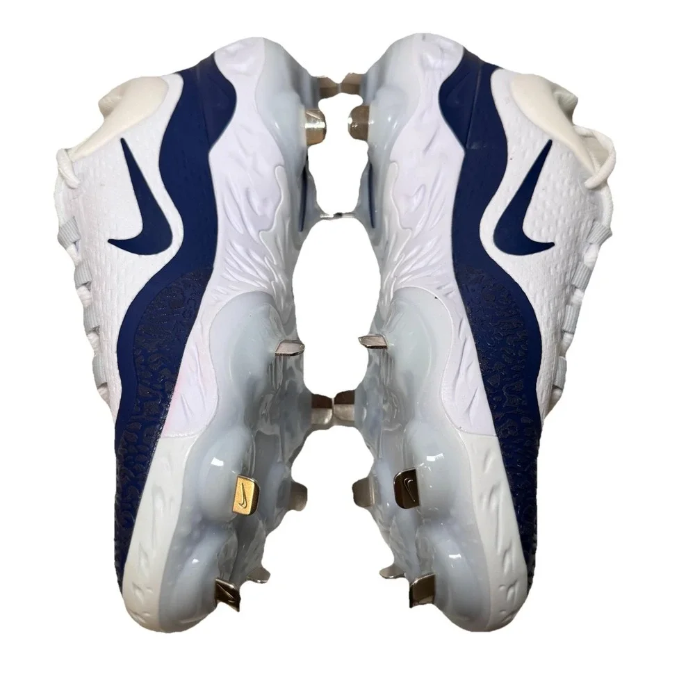 Nike Baseball Cleats Mens 7 White Alpha Huarache React Elite 4‎ Low Logo Lace Up